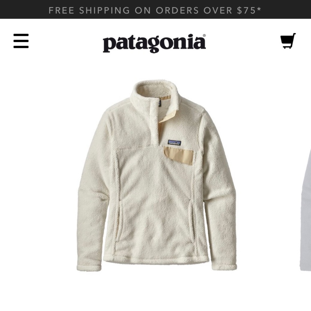 Patagonia white retool white and beige XL Wmns EUC